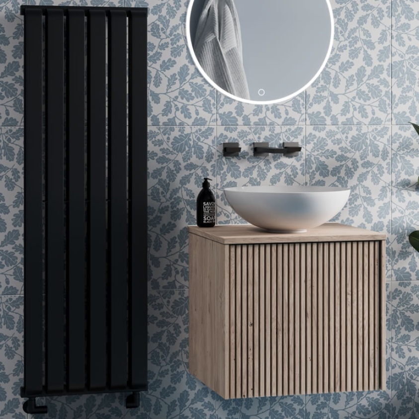 Lifestyle image of Crosswater Limit Matt Black Towel Radiator